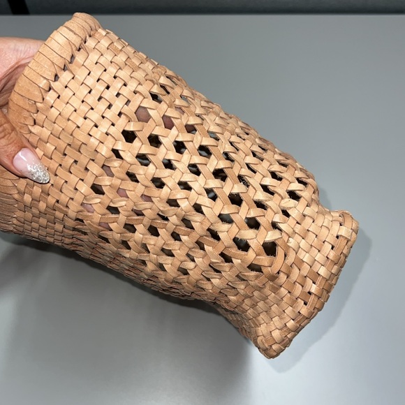 NWT Anthropologie Shira Woven Leather Tote Bag - Picture 13 of 15